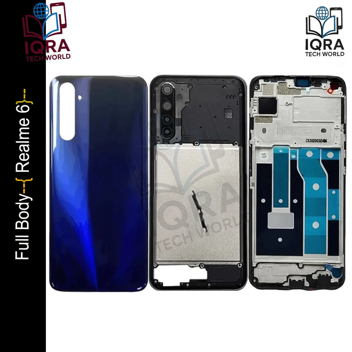 Realme 6 Full Body Housing / Middle Frame Chassis with Back Panel(Blue) - Price in Bangladesh