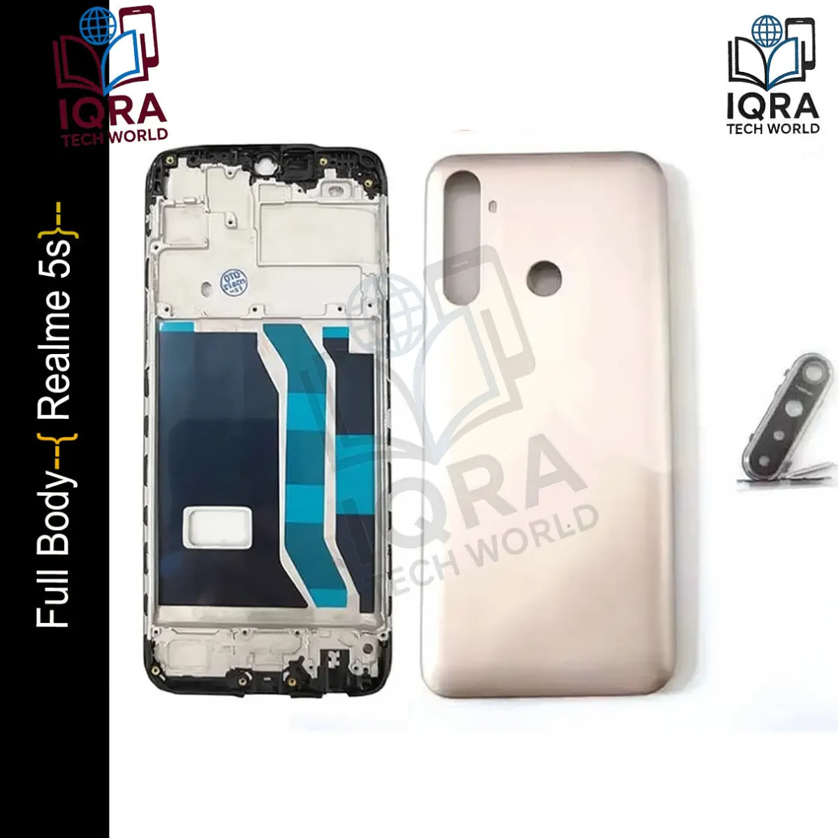 Realme 5s Full Body Housing / Middle Frame Chassis with Back Panel(Gold) - Price in Bangladesh