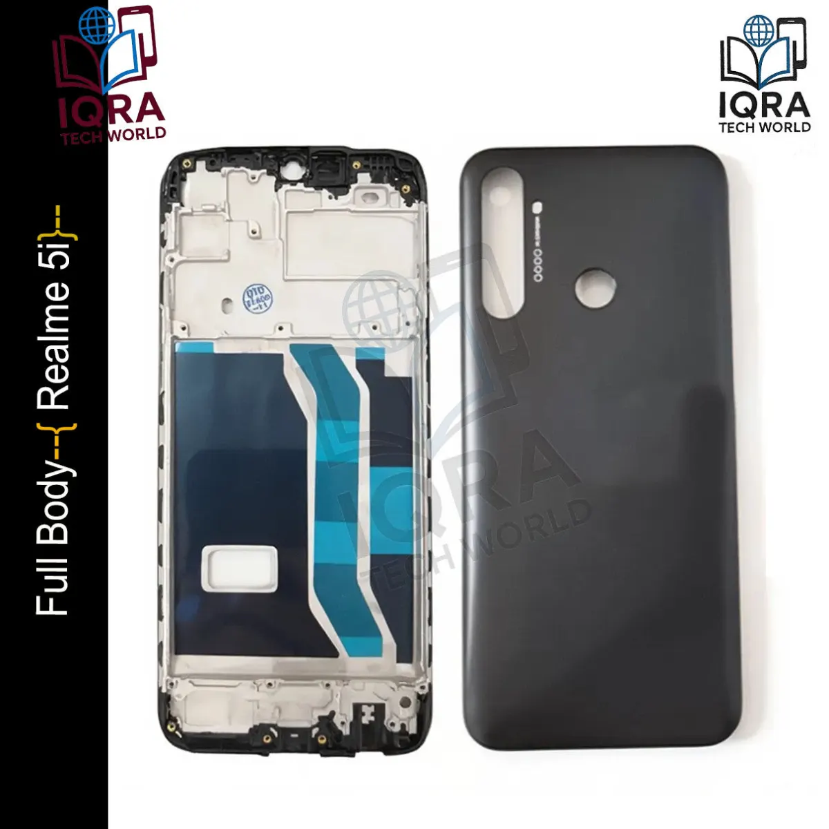 Realme 5i Full Body Housing / Middle Frame Chassis with Back Panel(Black) - Price in Bangladesh