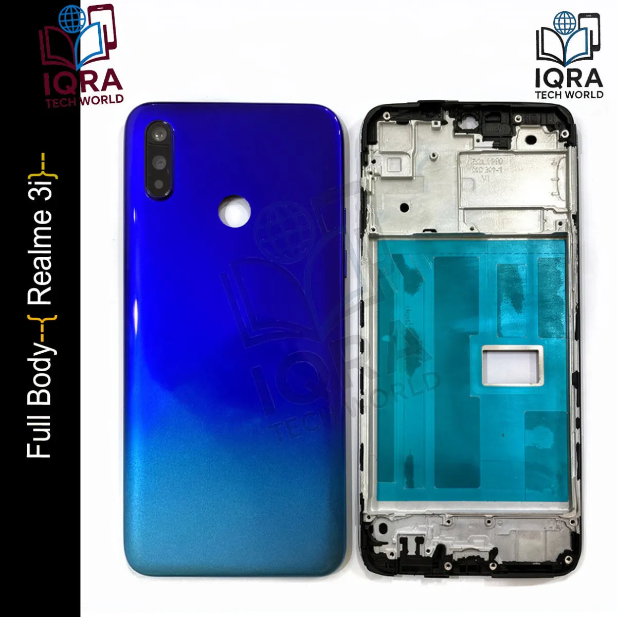 Realme 3i Full Body Housing / Middle Frame Chassis with Back Panel(Blue) - Price in Bangladesh