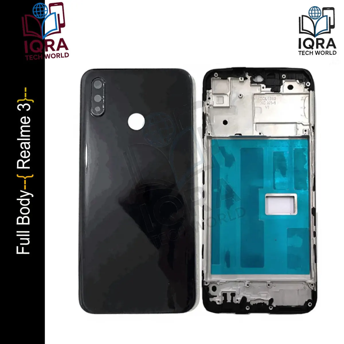 Realme 3 Full Body Housing / Middle Frame Chassis with Back Panel(Black) - Price in Bangladesh