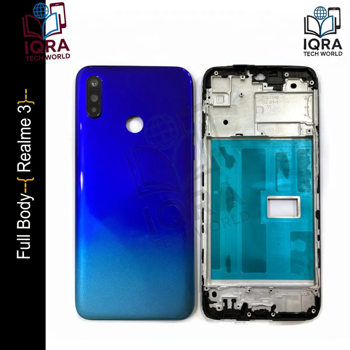 Realme 3 Full Body Housing / Middle Frame Chassis with Back Panel(Blue) - Price in Bangladesh