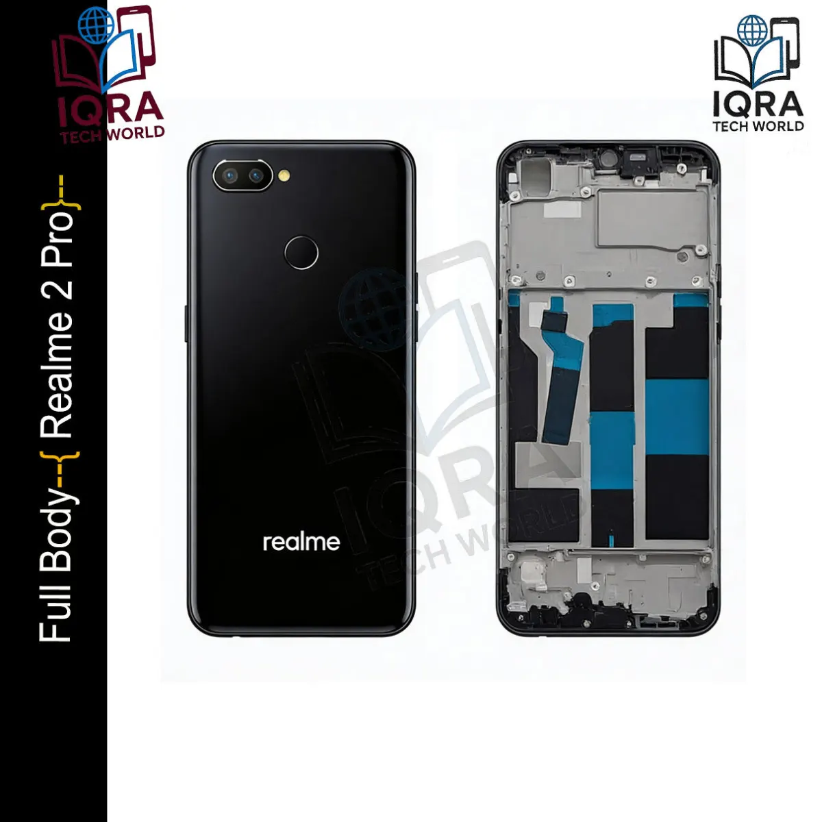 Realme 2 Pro Full Body Housing / Middle Frame Chassis with Back Panel(Black) - Price in Bangladesh