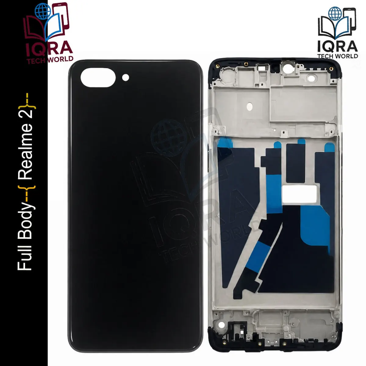 Realme 2 Full Body Housing / Middle Frame Chassis with Back Panel(Black) - Price in Bangladesh