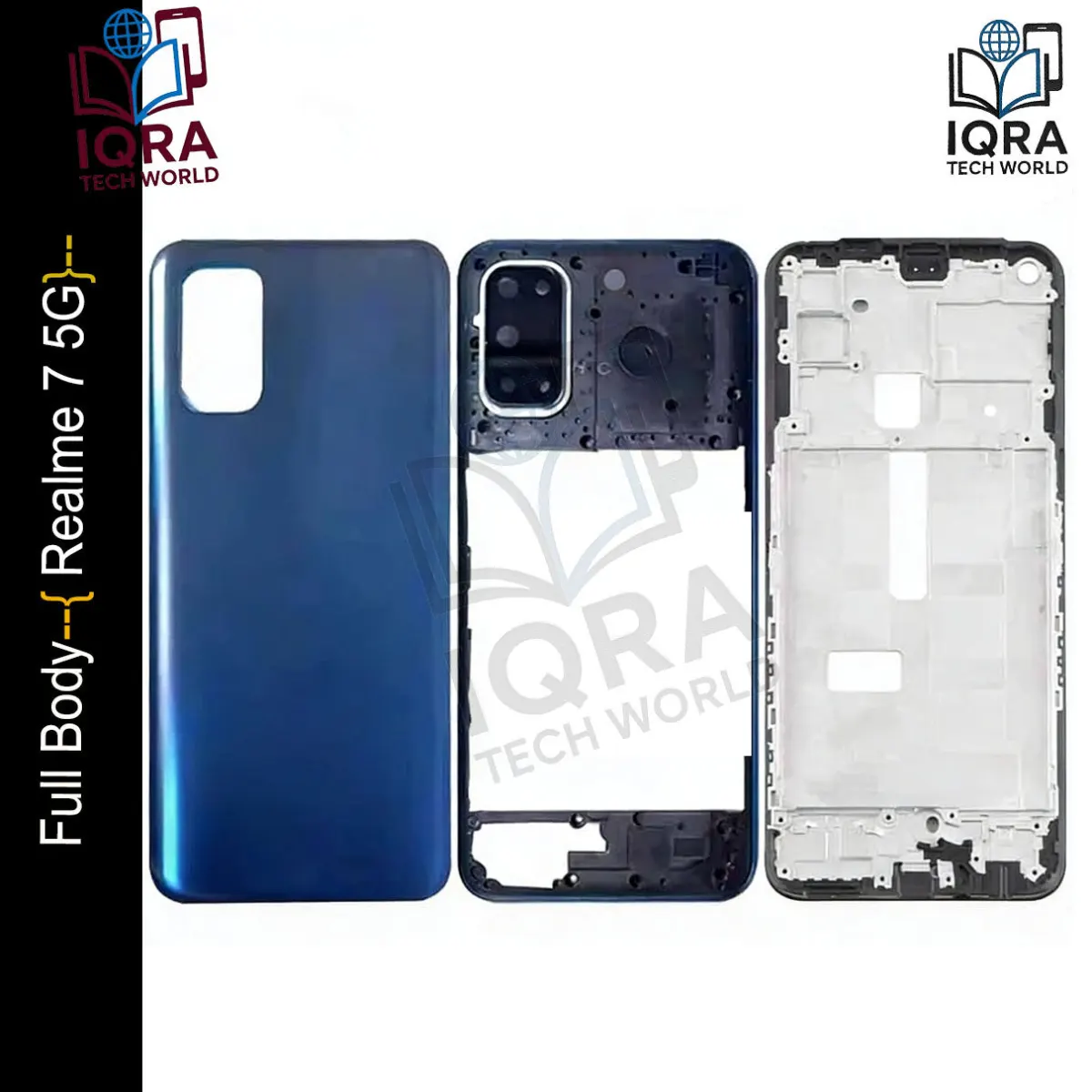Realme 7 5GFull Body Housing / Middle Frame Chassis with Back Panel(Blue) - Price in Bangladesh