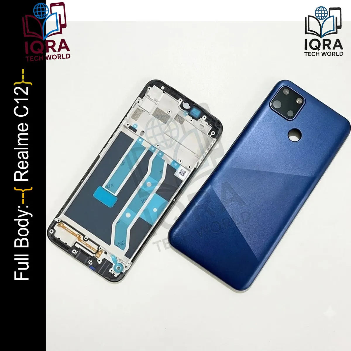 Realme C12 Full Body Housing / Middle Frame Chassis with Back Panel(Blue) - Price in Bangladesh