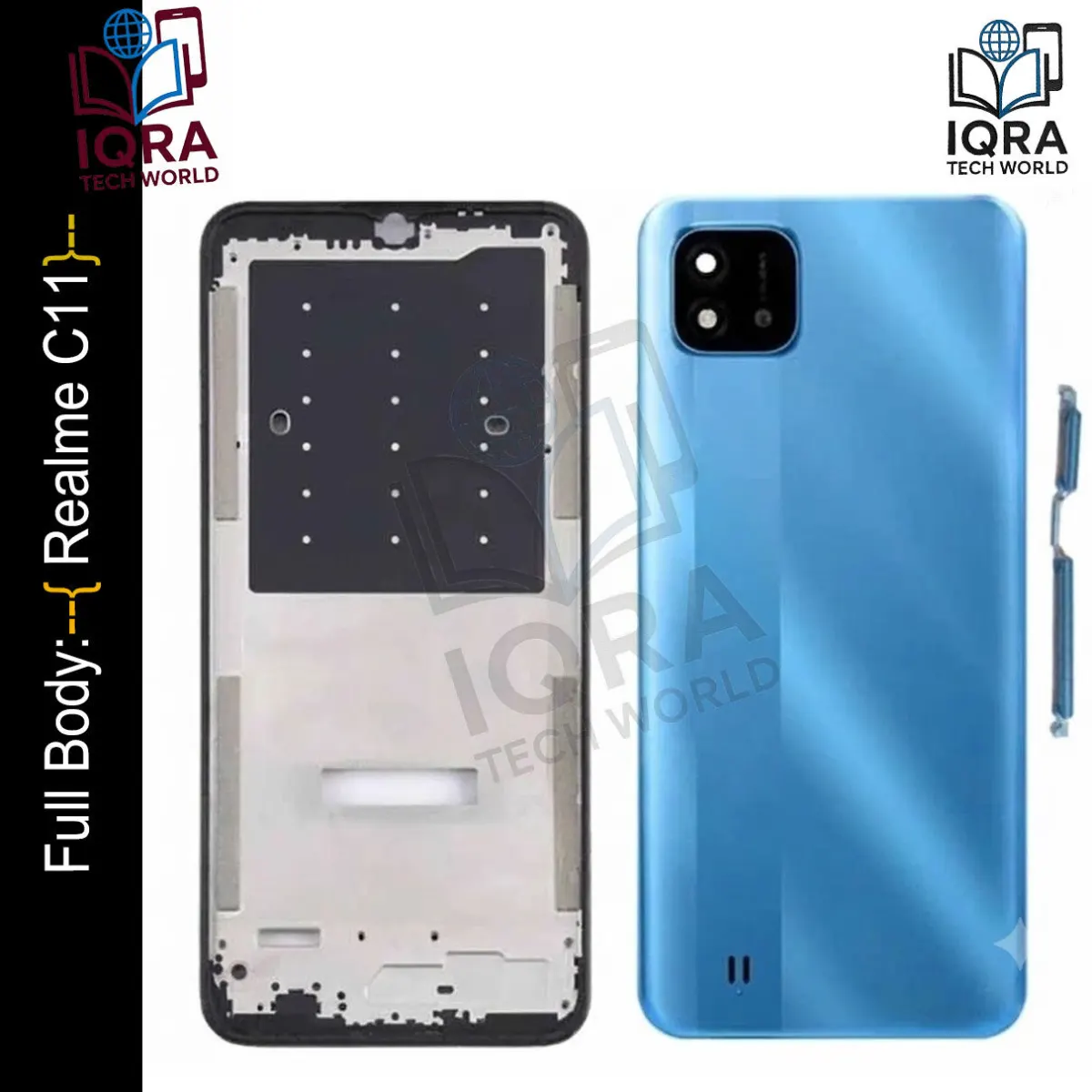 Realme C11 Full Body Housing / Middle Frame Chassis with Back Panel(Blue) - Price in Bangladesh