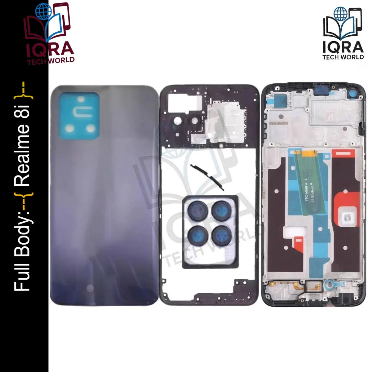 Realme 8i Full Body Housing / Middle Frame Chassis with Back Panel(Purple) - Price in Bangladesh