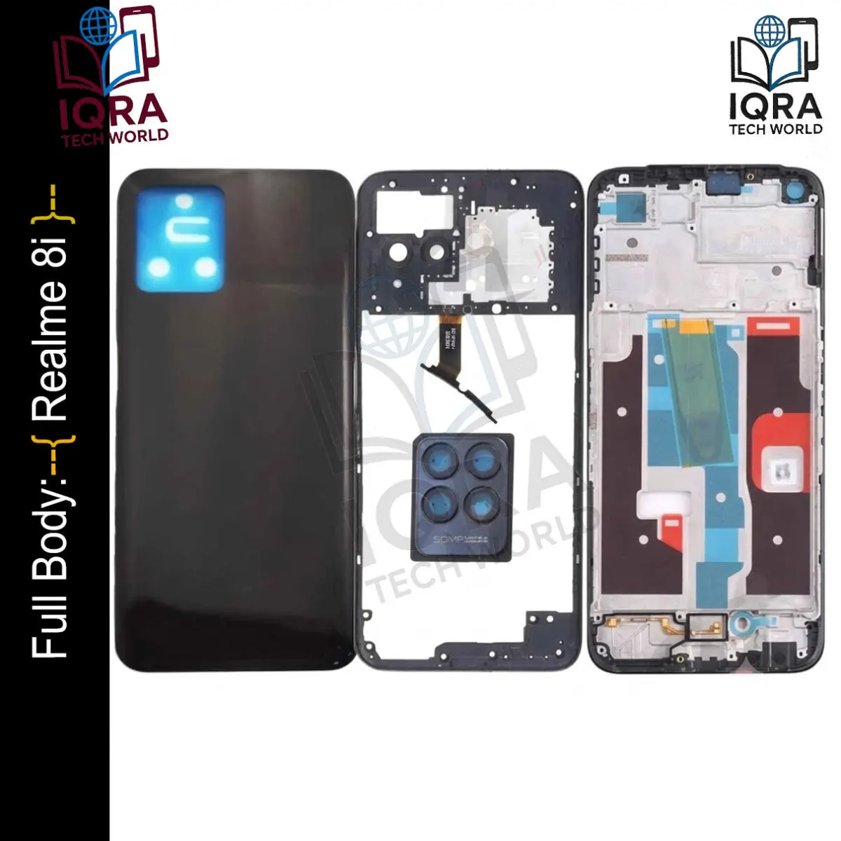 Realme 8i Full Body Housing / Middle Frame Chassis with Back Panel(Black) - Price in Bangladesh