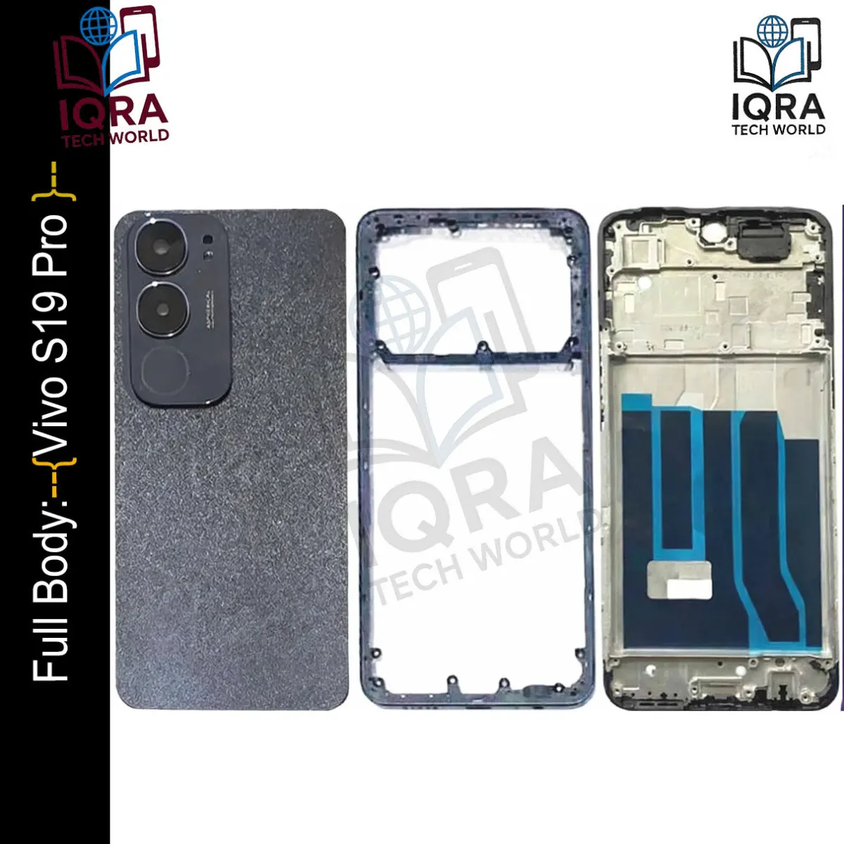 Vivo S19 Pro Full Body Housing / Middle Frame Chassis with Back Panel(Black) - Price in Bangladesh