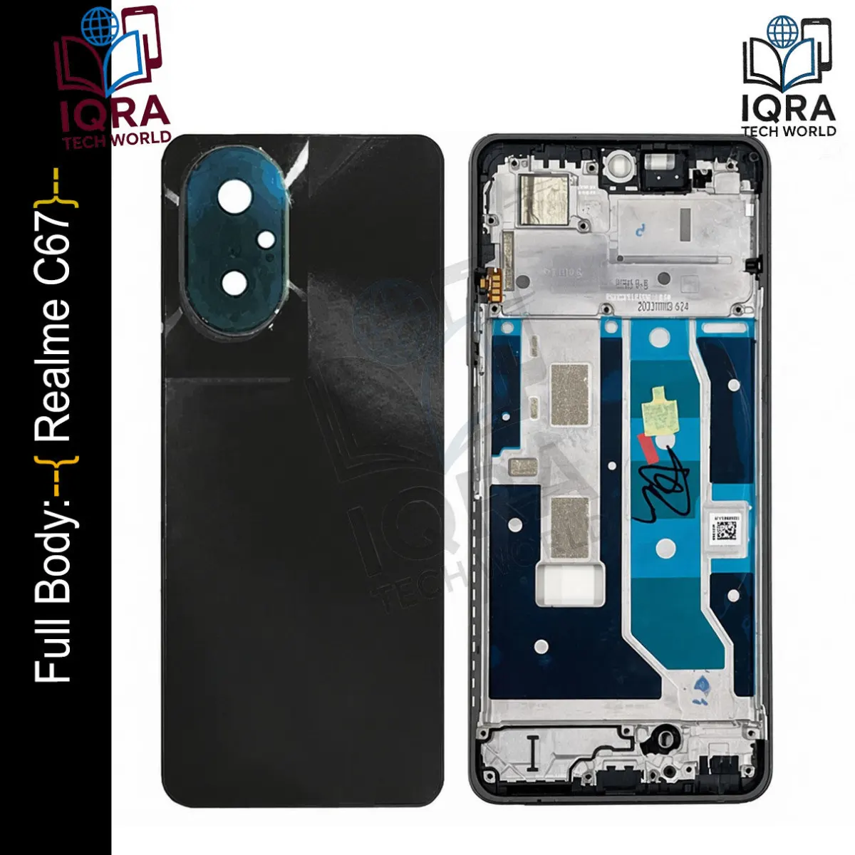 Realme C67 Full Body Housing / Middle Frame Chassis with Back Panel(Black) - Price in Bangladesh