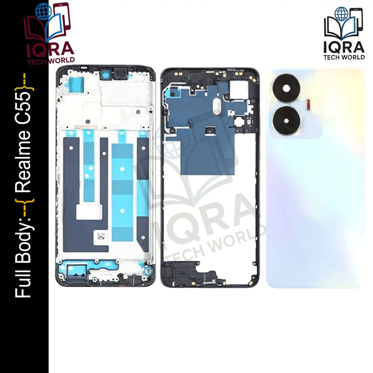 Realme C55 Full Body Housing / Middle Frame Chassis with Back Panel(Gold) - Price in Bangladesh