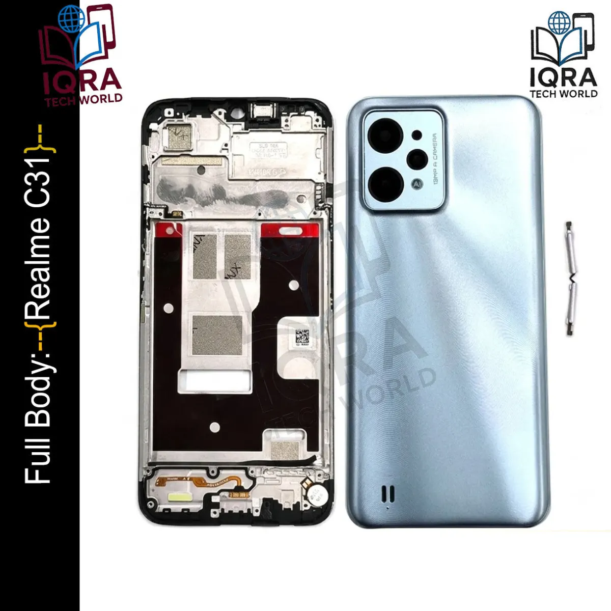 Realme C31 Full Body Housing / Middle Frame Chassis with Back Panel(Silver) - Price in Bangladesh