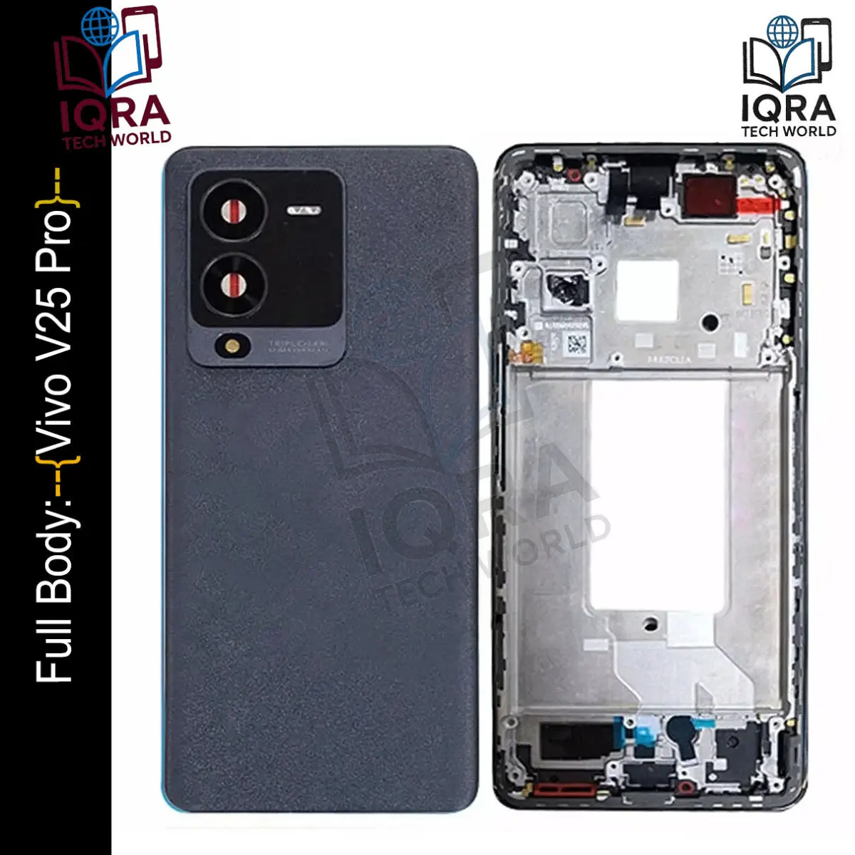 Vivo V25 Pro Full Body Housing / Middle Frame Chassis with Back Panel(Black) - Price in Bangladesh