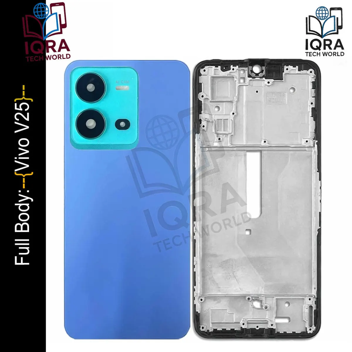 Vivo V25 Full Body Housing / Middle Frame Chassis with Back Panel(Blue) - Price in Bangladesh