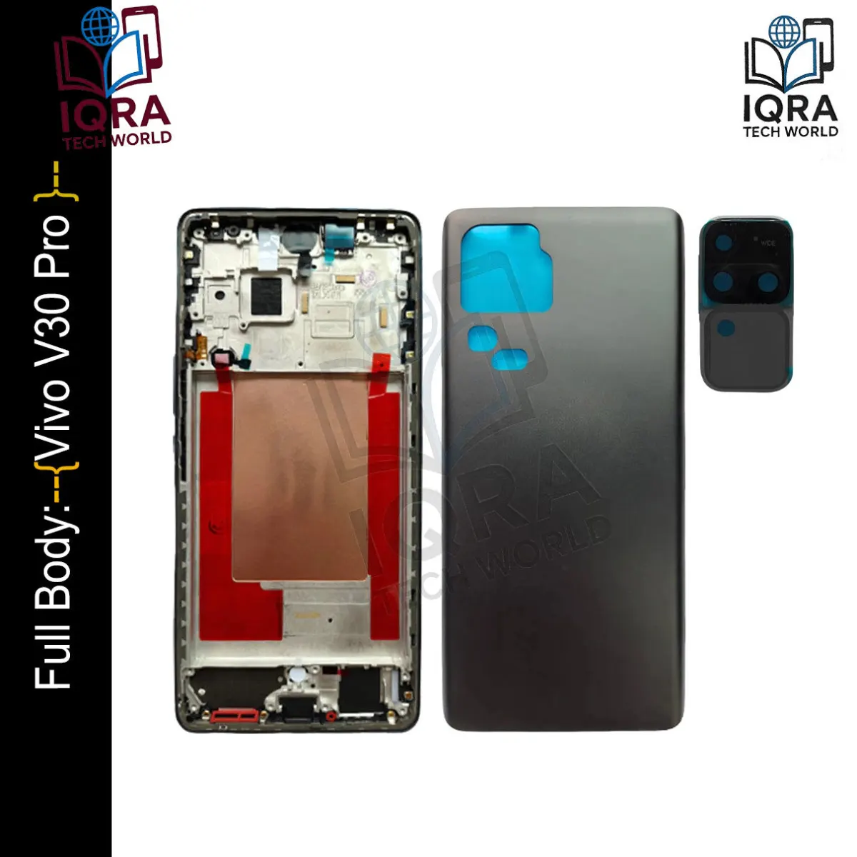 Vivo V30 Pro Full Body Housing / Middle Frame Chassis with Back Panel(Black) - Price in Bangladesh