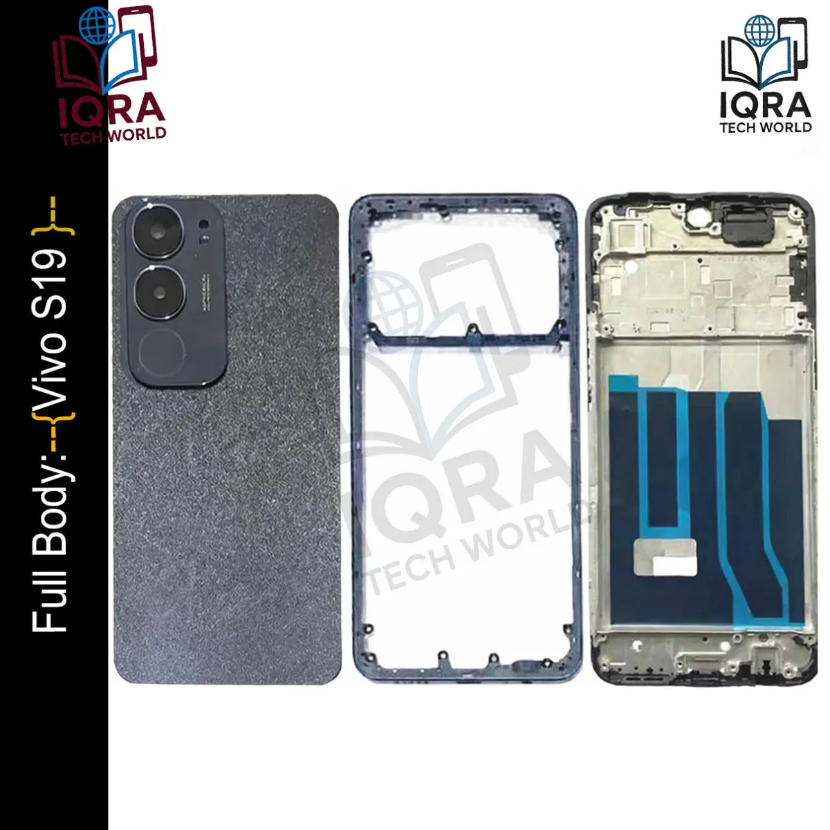 Vivo S19 Full Body Housing / Middle Frame Chassis with Back Panel(Black) - Price in Bangladesh