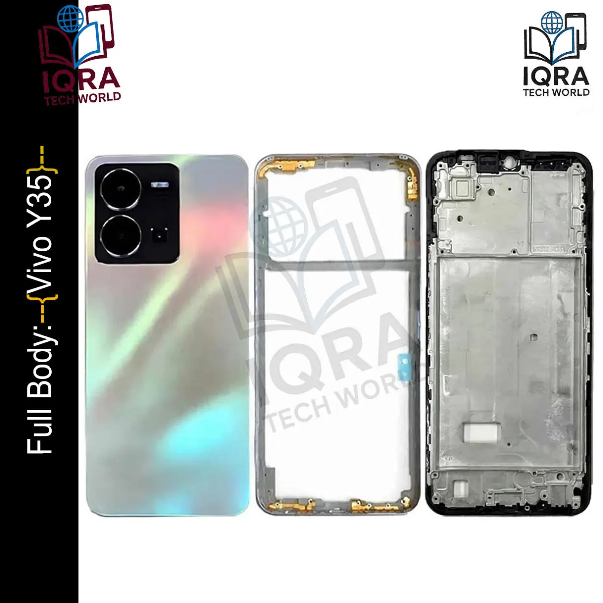 Vivo Y35 Full Body Housing / Middle Frame Chassis with Back Panel(Silver) - Price in Bangladesh