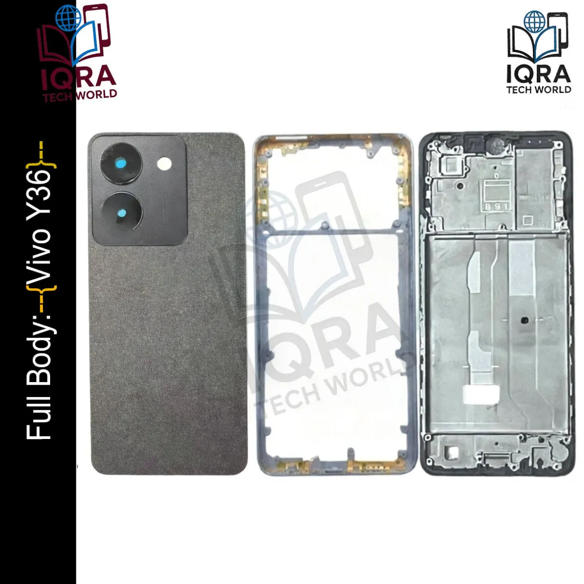 Vivo Y36 Full Body Housing / Middle Frame Chassis with Back Panel(Black) - Price in Bangladesh