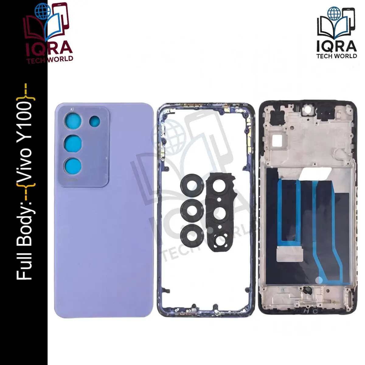 Vivo Y100 Full Body Housing / Middle Frame Chassis with Back Panel(Purple) - Price in Bangladesh