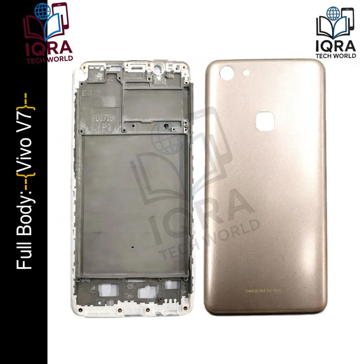 Vivo V7 Full Body Housing / Middle Frame Chassis with Back Panel(Gold) - Price in Bangladesh