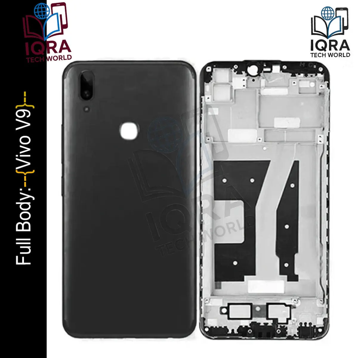 Vivo V9 Full Body Housing / Middle Frame Chassis with Back Panel(Black) - Price in Bangladesh