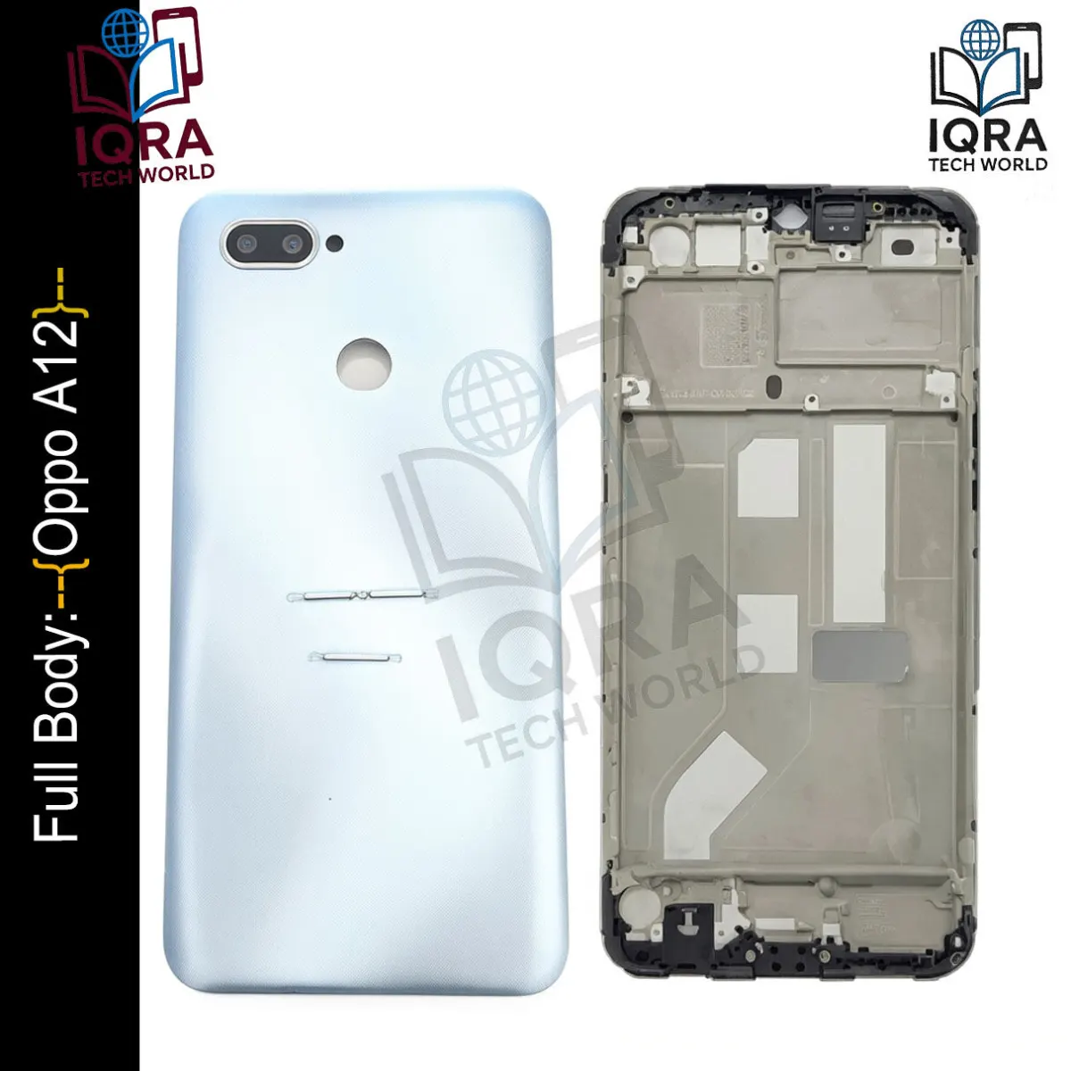 Oppo A12 Full Body Housing / Middle Frame Chassis with Back Panel(White) - Price in Bangladesh