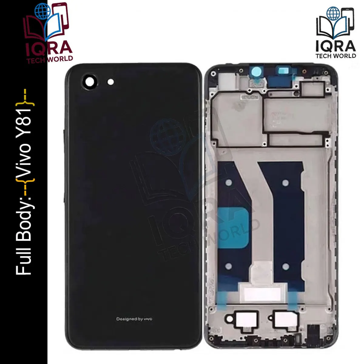 Vivo Y81 Full Body Housing / Middle Frame Chassis with Back Panel(Black) - Price in Bangladesh