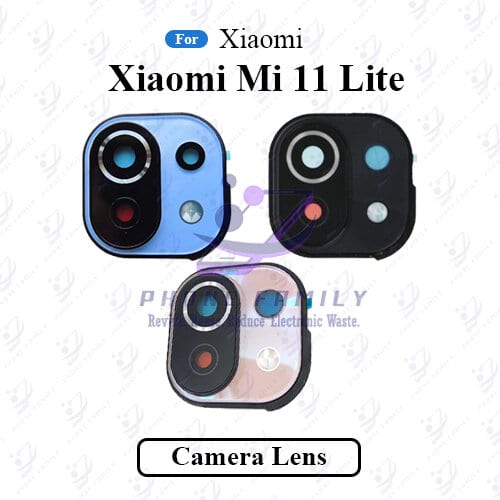 For Xiaomi Mi 11 Lite Camera Main Glass Lens With Frame Replacement Part (Not Tempered Camera Glass Protector) - Price in Bangladesh