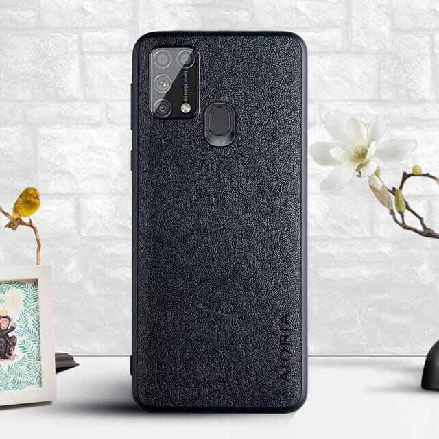 For Samsung Galaxy M31Leather Texture Soft Silicone Phone Back Cover