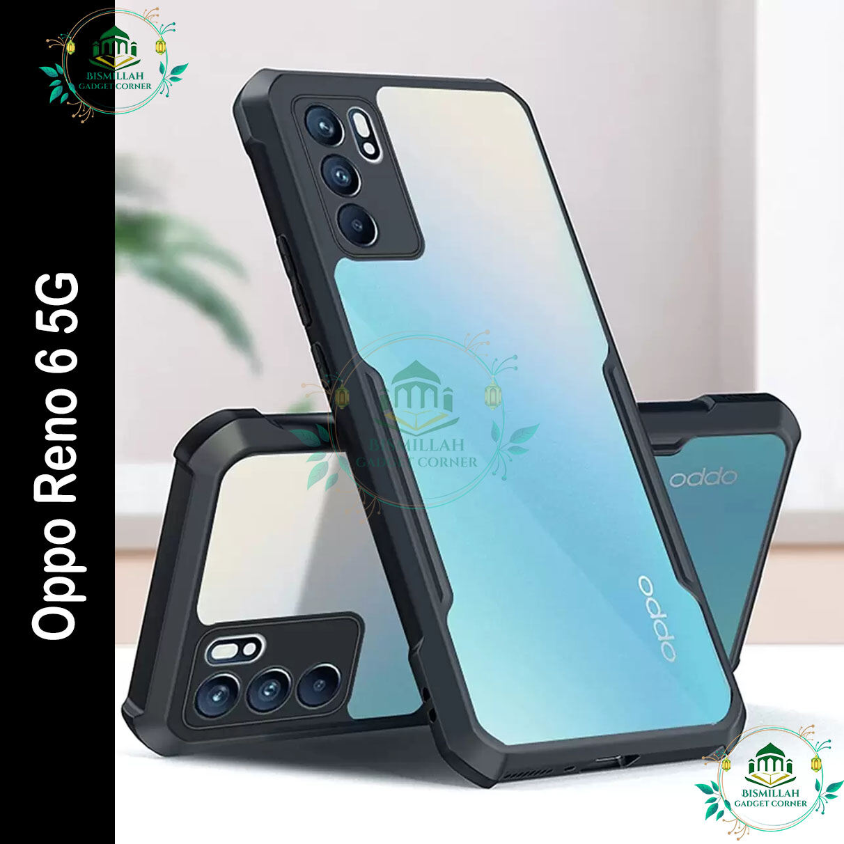 Xundd Back Cover for Oppo Reno 6 5g Transparent Hybrid Hard PC Back Bumper