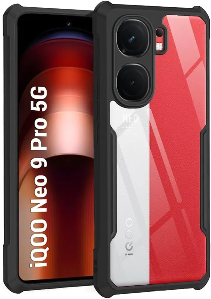 Xundd Back Cover for Vivo IQOO Neo 9 Pro Transparent Hybrid Hard PC Back Bumper