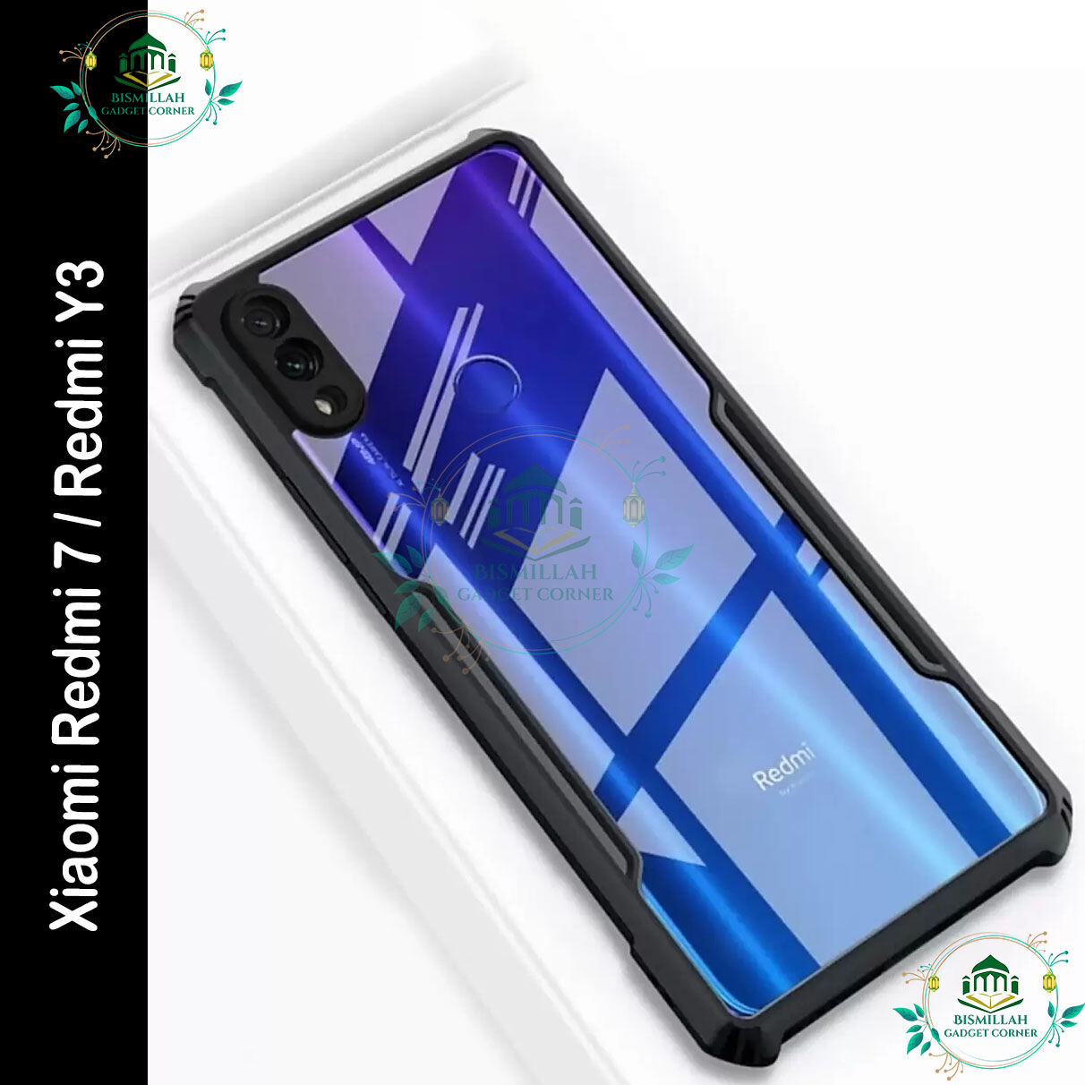 Xundd Back Cover for Xiaomi Redmi 7 / Redmi Y3 Transparent Hybrid Hard PC Back Bumper