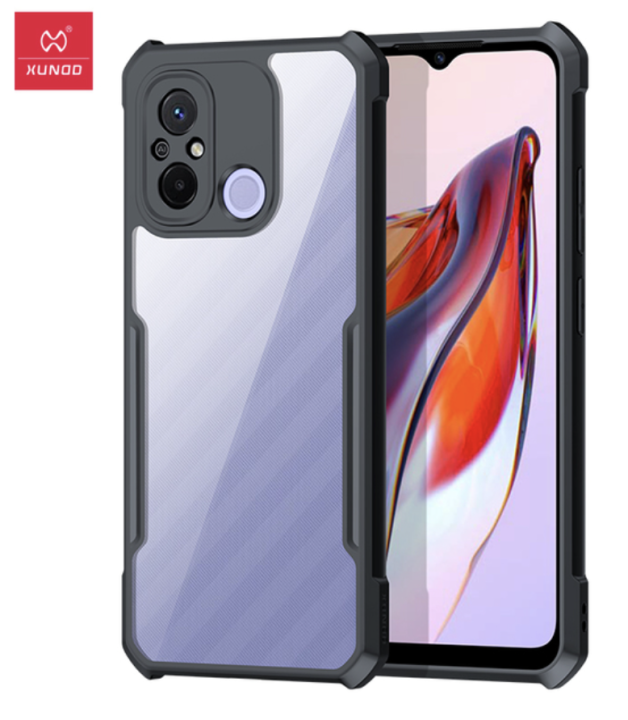 Xundd Back Cover for Redmi Poco C55 Transparent Hybrid Hard PC Back Bumper