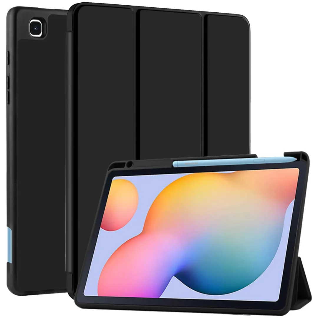 Robustrion Cover For Samsung Galaxy Tab A7 Lite Tablet Cover 8.7 Inch Flip Stand Back Cover With S Pen Holder - Black/Navy Blue