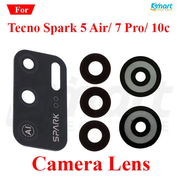 Back Rear Camera Lens Glass Compatible with Tecno Spark 5 Air/ 7 Pro/ 10c Camera Lens Glass Without Frame - Price in Bangladesh