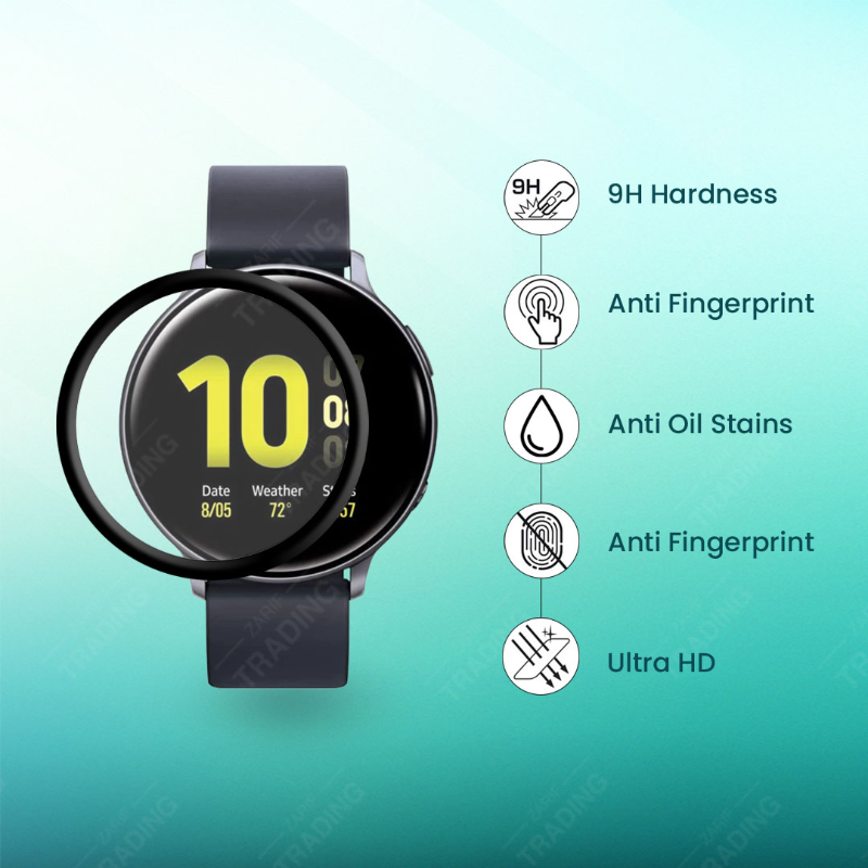 Samsung Galaxy Watch Active 2 40mm Screen Protector PMMA Plastic Full Coverage HD Clear Ultra Thin Scratch Resistant Fingerprint Resistant