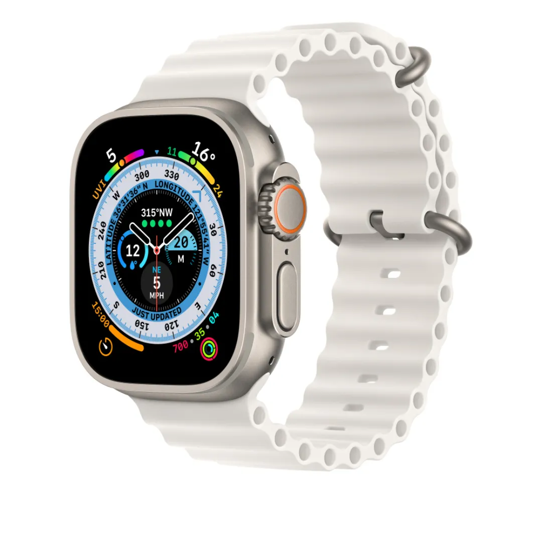 Pix Apple Iwatch Silicone Ocean Band/Strap- 42Mm 44Mm 45Mm 49Mm New Designer Silicone Stainless Steel Luxury Apple Smart Watch Bands/Strap-Replacement Ocean Band For Apple Watch - Price in Bangladesh