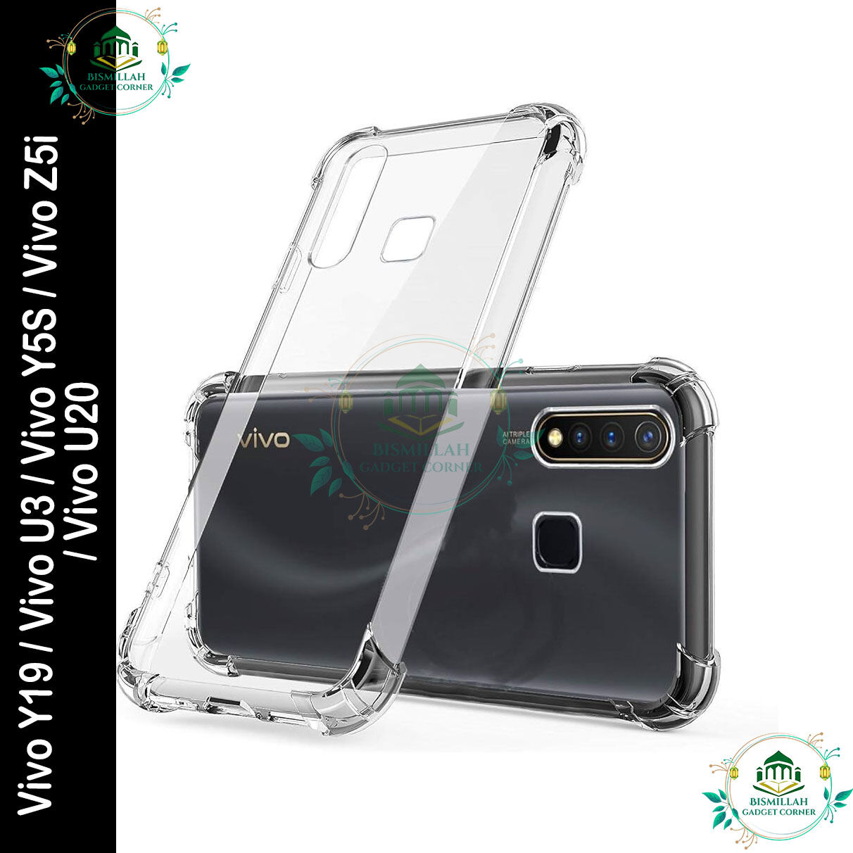 Transparent back cover For Vivo Y19 / Vivo U3 / Vivo Y5S / Vivo Z5i / Vivo U20 Luxury transparent Protect Back Cover Soft Case
