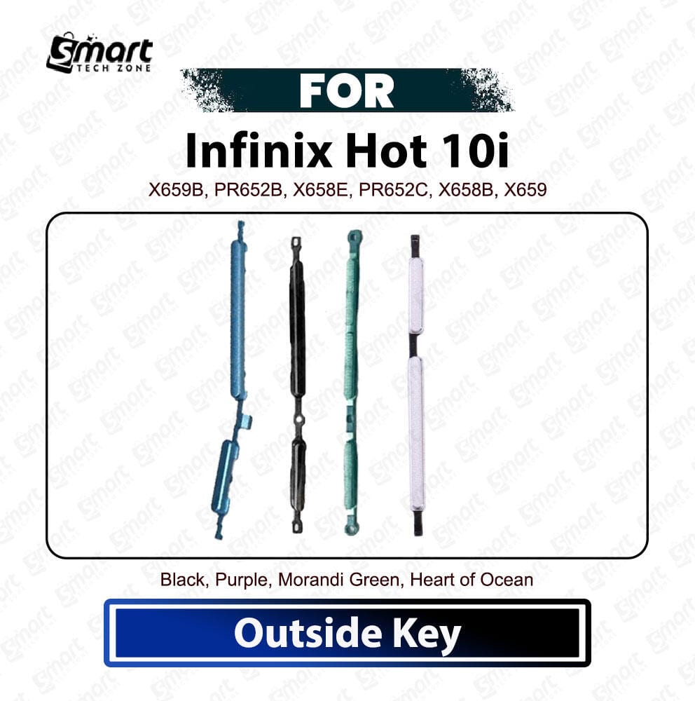 Infinix Hot 10i On Off, Volume Up Down Button Side Key, Outside Key Replacement Repair Spare Part For X659B, PR652B, X658E, PR652C, X658B, X659 - Price in Bangladesh