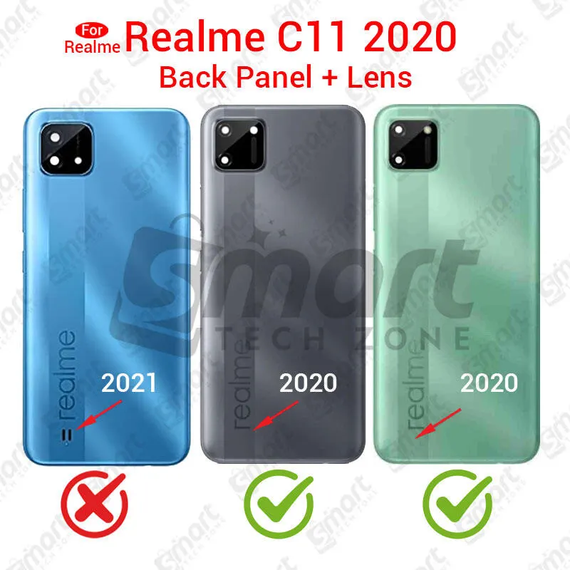 Realme C11 2020 RMX2185 Back Panel/Backshell/ Casing + Camera Lens + Side Buttons With Logo-All Colors Available - Price in Bangladesh