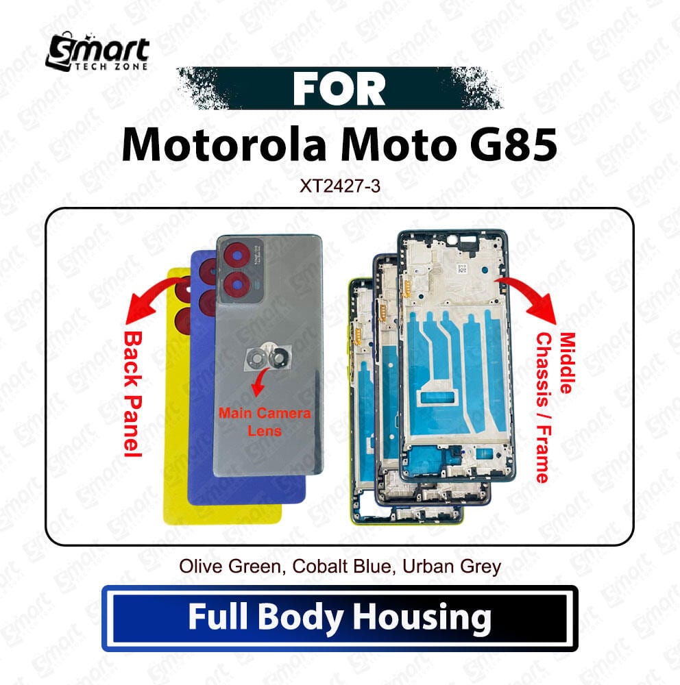 Motorola Moto G85 Full Body Housing Back Panel Cover Middle Frame With Main Camera Lens Best Quality Replacement Repair Spare Part For XT2427-3 - Price in Bangladesh