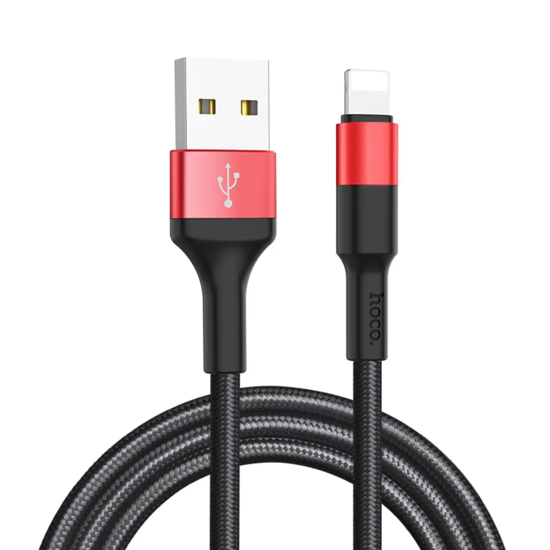 Hoco X26 Xpress Fast Charging Data Cable For Usb To Lightning 1M Nylon Braid And Aluminum Alloy Shell Support 9V 2A Fast Charge - Price in Bangladesh