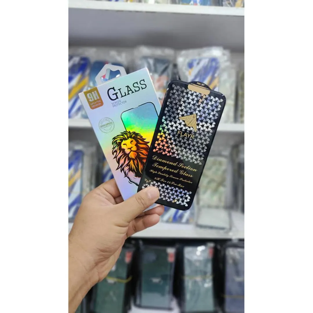 Official Flayr Diamond Cutting 3D Curve Full Coverage Tempered Glass Full Screen Protector For Apple Iphone 14 Pro Max 6.7 / 14 Pro 6.1 (1 Pcs)