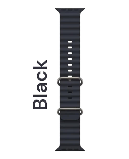 Black Color Ocean Band Compatible with for Apple Watch Band 42mm 44mm 45mm 49mm for Women Men, Adjustable Loop Silicone Waterproof Sport Strap for iWatch Series Ultra/8/7/6/5/4/3 - Price in Bangladesh