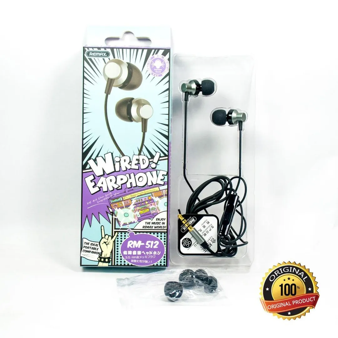 RM-512 In-Ear Earphone - Black/White (WIRED MUSIC HEADSET) - Headphone