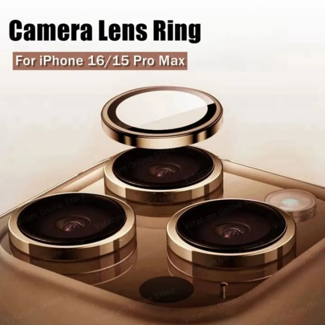 For Apple Iphone 16 Pro Max / Apple Iphone 16 Pro Camera Lens Protector, Individual Metal Ring Tempered Glass Lens Cover, [Strong Adsorption] Scratch Resistant Ultra-Thin Hd Clear Lens Cover,1 Set