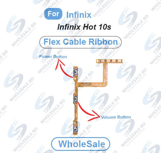 Infinix Hot 10s Power On/Off Switch Button Side Volume Up Down Buttons Flex Cable Replacement Parts (Wholesale) - Price in Bangladesh