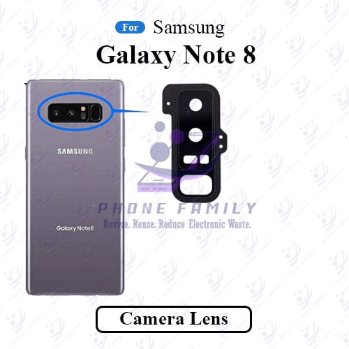 For Samsung Galaxy Note 8 Camera Main Glass Lens With Frame Replacement Part (Not Tempered Camera Glass Protector) - Price in Bangladesh