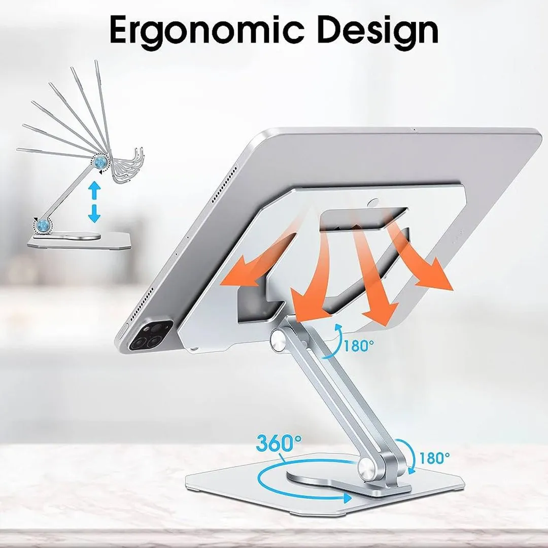 360ঃ Double Layer Stepless Adjustable Desktop Tablet Mobile Folding Stand - Price in Bangladesh